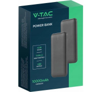V-TAC Power Bank 10000mAh SLIM TYPE C Black VT-3527