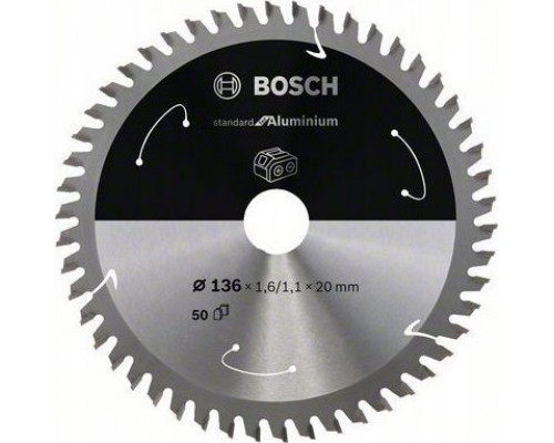 Bosch Circular saw blade 136x20mm, 50 Bosch Standard for Aluminium