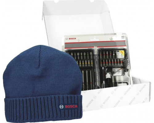 Bosch Bosch Christmas set screwdriver bit set, 43 pieces (blue, including free Bosch beanie)