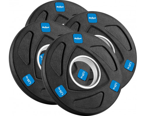 Rebel Zestaw obciążeń żeliwnych gumowanych 4x1.25kg, otwór olimpijski 51mm,  REBEL ACTIVE