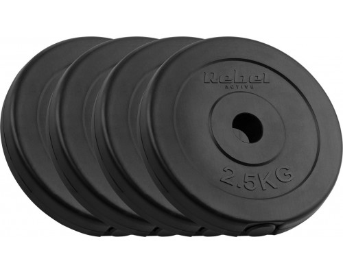 Rebel Bitumena slodžu komplekts 4x2.5kg, caurums 31mm, klasiskais disks, REBEL ACTIVE