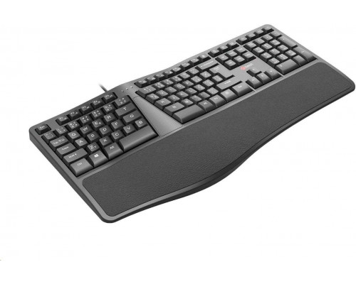 C-Tech C-TECH KB-113E USB, ERGO, czarny, CZ/SK