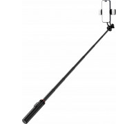 Selfie nūjiņa Hurtel Selfie nūjiņa WC12YDS teleskopisks tripods 1.3m no alumīnija sakausējuma ar dubulto lampu un turētāju telefonam - black