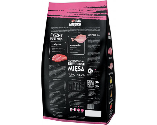 Pan Mięsko Cielęcina z przepiórką (szczeniak) chrupki XS 9kg