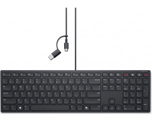 Dell Dell | Collaboration Klaviatūra | KB525C | Klaviatūra | su laidu | Ukrainian (QWERTY) | Juodas | USB-C