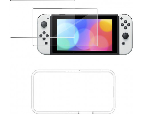 Braders 2x Swith kło Hartowane + Set Montażowy for Nintenfor Switch Oled 2021