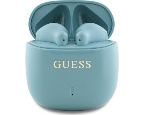 Guess Guess Bluetooth headphones GUTWSJ14ESGQ TWS + docking station turquoise/turquoise Printed Classic Logo