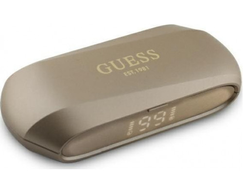 Guess Guess Bluetooth headphones GUTWSC2MCDSD TWS + docking station gold/gold Elongated Metalic Printed Logo