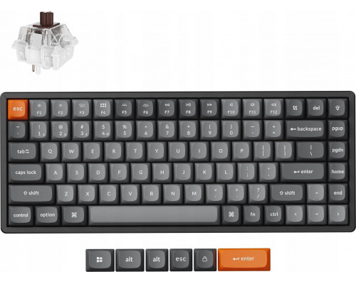 Keychron K2 Max QMK Wireless Mechanical Keyboard Fully Assembled (Hot-Swappable) / RGB Backlight Aluminum Frame / Keychron Super Brown