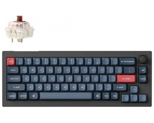Keychron V2 Max QMK/VIA Wireless Custom Mechanical Keyboard Fully Assembled Knob / Carbon Black / Gateron Jupiter Brown
