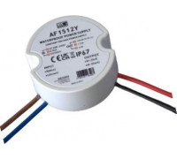 AF1524Y: MW Power 15W 24V/0.62A round LED power supply, IP67