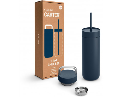 Fellow - Carter Chill Set 2 w 1 - Thermal mug + 2 nakrętki - Navy 591 ml