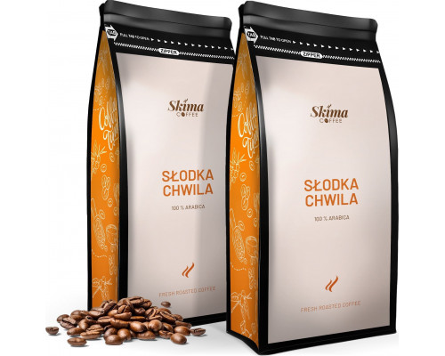 SkimaCoffee Zestaw 1kgX2 SŁODKA CHWILA 100% ARABICA Świeżo Palona do ekspresu