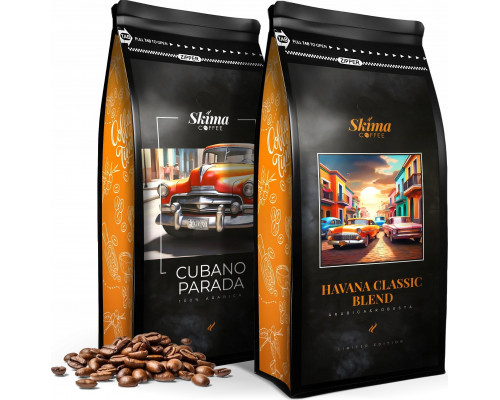 SkimaCoffee Zestaw 1kgX2 HAVANA CLASSIC BLEND, CUBANO PARADA Świeżo Palona do ekspresu