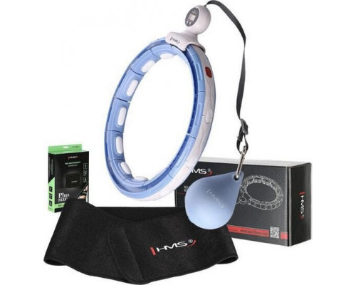 ZESTAW HULA HOP MAGNETYCZNY BLUE HHM15 Z LICZNIKIEM HMS + PAS BR163 BLACK PLUS SIZE