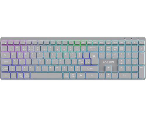 CANYON HKB-W11 UK/US RGB Dwa Tryby Bezprzewodowa Szara