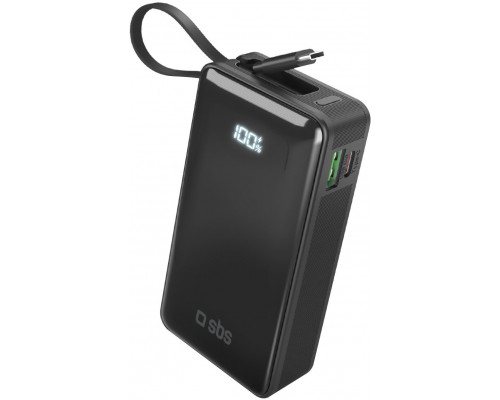 SBS LCD Power Bank  10000  mAh  melna - Portativais barosanas avots
