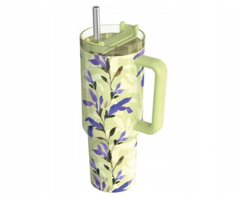Quokka Stream - Thermal mug of steel stainlessj 1200 ml with a straw (Matcha)