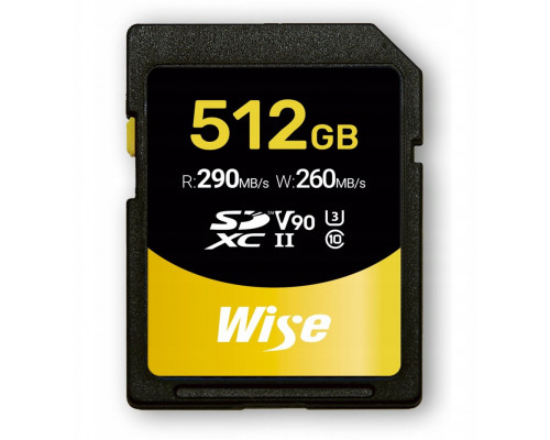 Wise SDXC UHS-II V90       512GB R:290MBs / W:260MBs   WI-SD-N512