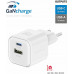 Travel Charger Gan 1X USB-C 20W PD + 1X USB-A 18W QC White
