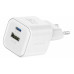 Travel Charger Gan 1X USB-C 20W PD + 1X USB-A 18W QC White