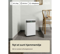 Mill Dehumidifier | MDH20 | Suitable for rooms up to 20-30 m² | Water tank capacity 4 L | White