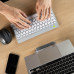 R-Go Tools Ergonomic keyboard R-Go Compact Break, compact keyboard with break software, QWERTY (IT), Bluetooth, white, Mini, Wireless, Bluetooth, Scissor key switch, QWERTY