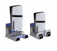 YAXO Stand chłodwith ąca i charging ARCTIC BREEZE NE for PS5/PS5 Slim/PS5 Pro Alpine White