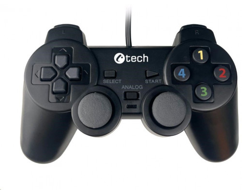 C-TECH gamepad Callon pro PC/PS3, 2x analog, X-input, vibrační, 1,8m kabel, USB