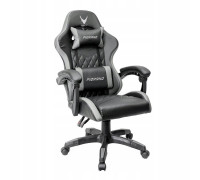 VARR GAMING CHAIR BACKREST+ARMRESTS REGULATION 2 PILLOWS FOTEL GAMINGOWY FIORANO REGULACJA OPARCIA I PODŁOKIETNIKÓW 2 PODUSZKI GREY+BLACK [45841]