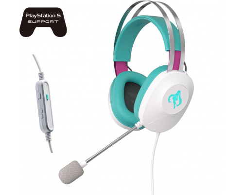ASUS TUF Gaming H1 Gen II Hatsune Miku Edition Zestaw słuchawkowy Przewodowa Ręczny USB Typu-A Różowy, Turkusowy, Biały