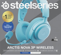 SteelSeries Gaming Headset | Arctis Nova 3PW | Bluetooth | Over-ear | Noise canceling | Wireless | Aqua