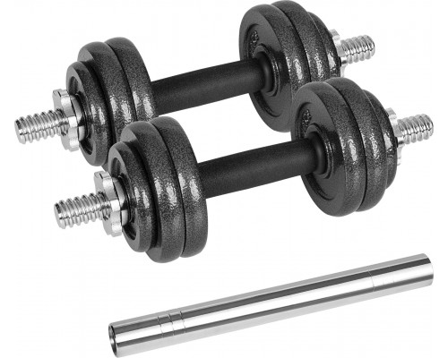 Dumbbells cast iron adjustable w walizce z gryfem, zestaw 15kg REBEL ACTIVE