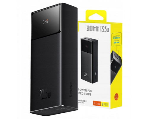Baseus EnerFill FP41 30000mAh 22.5W with cable Baseus Simple USB-A - USB-C 3A 30cm - black