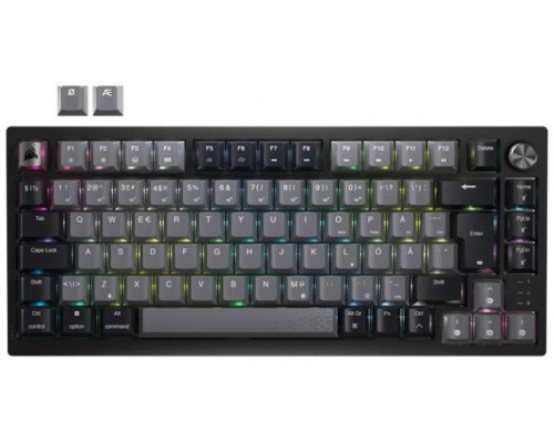 Corsair K65 PLUS WIRELESS 75 % RGB  Gaming RF Bezprzewodowy + USB QWERTY Skandynawia Czarny
