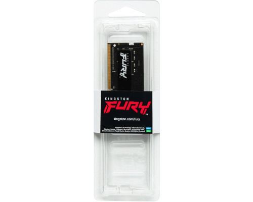 Kingston Technology FURY Impact, 4 GB, 1 x 4 GB, DDR3L, 1600 MHz, 204-pin SO-DIMM, Black