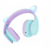 PowerLocus P2 Kids Headphones purple/turquoise with Ears