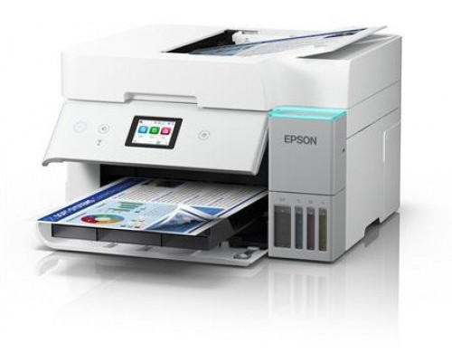 Epson EcoTank ET-4956 - Multifunktionsdrucker - Farbe - Tintenstrahl - ITS - A4/Letter (Medien) - bis zu 12 Seiten/Min. (Kopieren) - bis zu 18 Seiten/Min. (Drucken) - 250 Blatt - 33.6 Kbps - Wi-Fi(ac), USB, LAN - weiss
