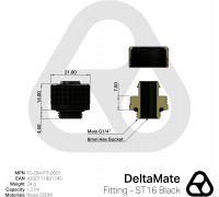 Thermal Grizzly DeltaMate Fitting - ST16, schwarz