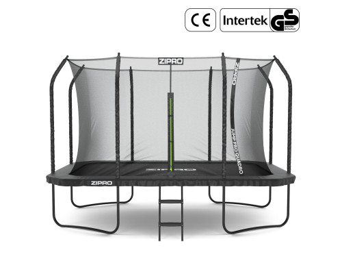 Garden trampoline Zipro Jump Pro Quadro with inner mesh 366 x 244 cm