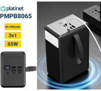 PLATINET Power Bank 80000 mAh 65W PD Flashlight USB-C (Model 46312)