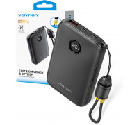 Vention 10000mAh 2 x USB-C 1x USB-A ar displeju 22.5W black