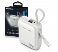 Vention 10000mAh 35W PD with a built-in kablem USB-C beżowy