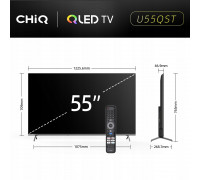 CHiQ U55QST TV 55, UHD, QLED, Google TV, DLG 120 Hz, Dolby Audio, Frameless, metaliczna