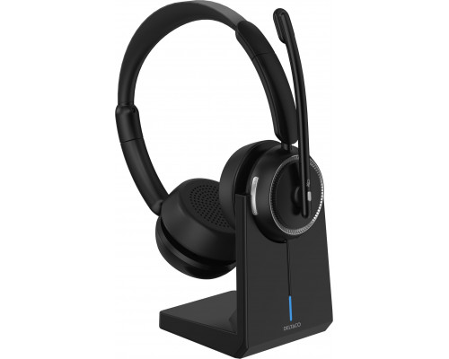 Deltaco HL-100 Wireless Stereo Headset on-ear, USB-dongle, charging stand / 1903274