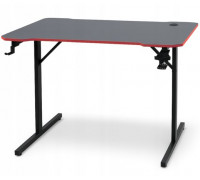 Gaming galds gamingowe komputerowe 120x70x75 cm czerwone z dodatkami