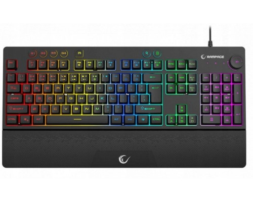 Rampage gamingowa z podstawką Simula RGB Makro czarna
