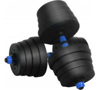 vidaXL Zestaw hantli 4 w 1 Black i blue 121 x 19,5 x 19,5 cm
