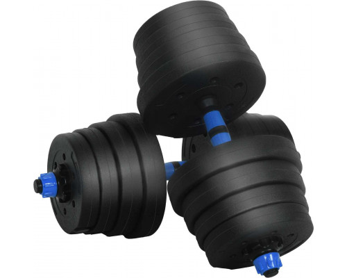 vidaXL Zestaw hantli 4 w 1 Black i blue 121 x 19,5 x 19,5 cm