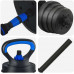 vidaXL Zestaw hantli 4 w 1 Black i blue 121 x 19,5 x 19,5 cm